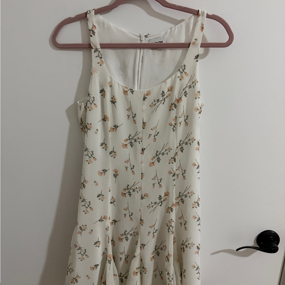 Sunday Best Floral Midi Dress - Cream and Orange